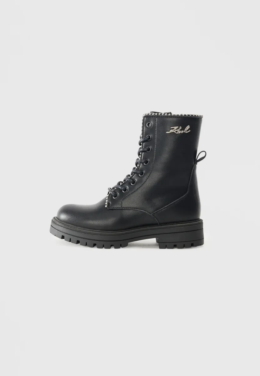 Schnürstiefelette - black
