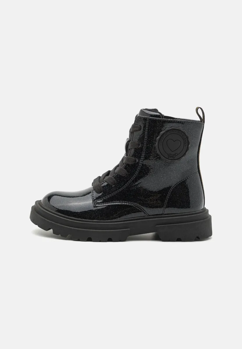 Schnürstiefelette - black