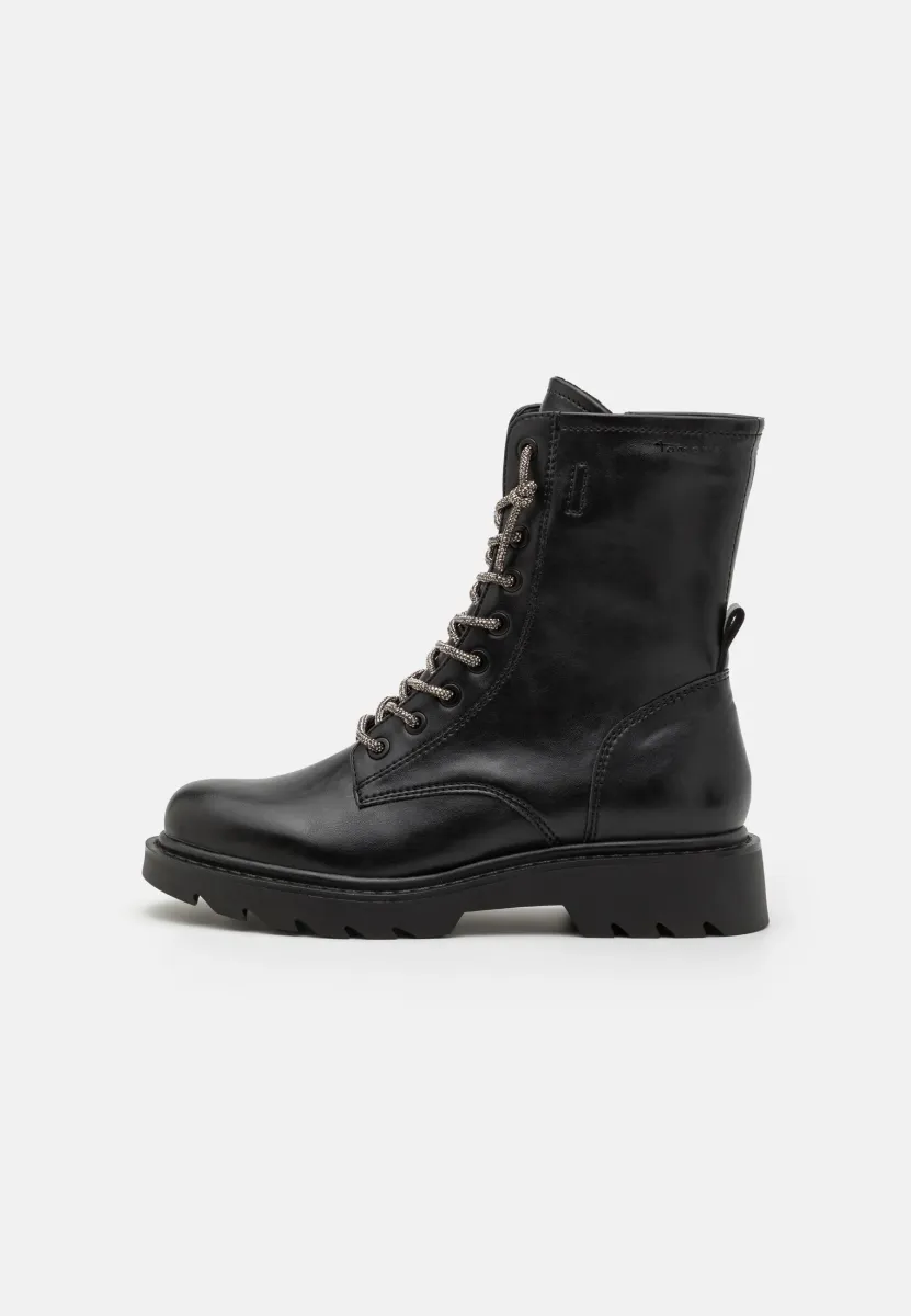 Schnürstiefelette - black/glam