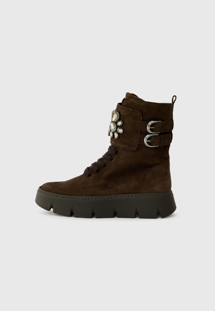 Schnürstiefelette - brown