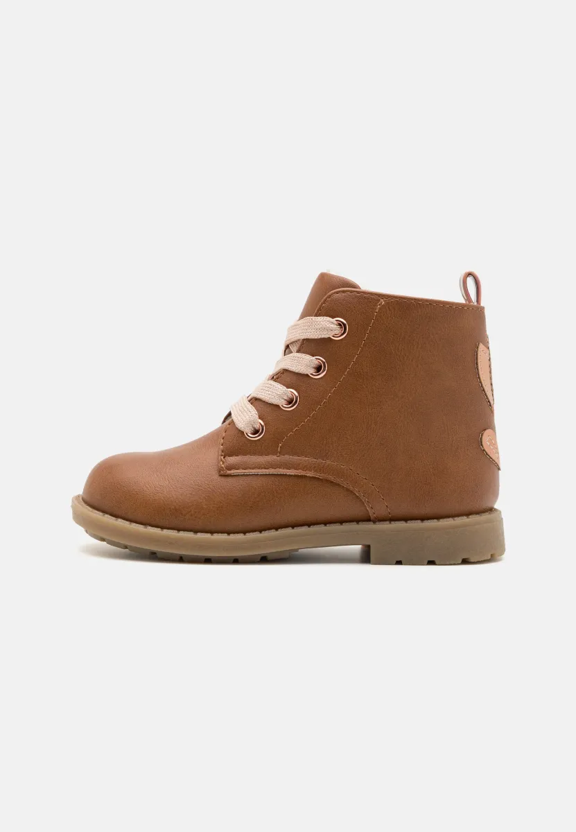 Schnürstiefelette - cognac