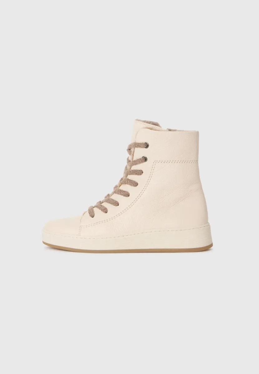 Schnürstiefelette - creme/rabbit