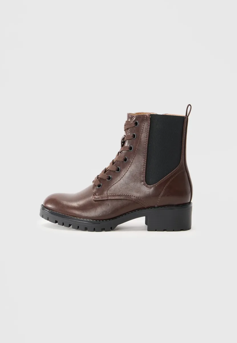 Schnürstiefelette - dark brown