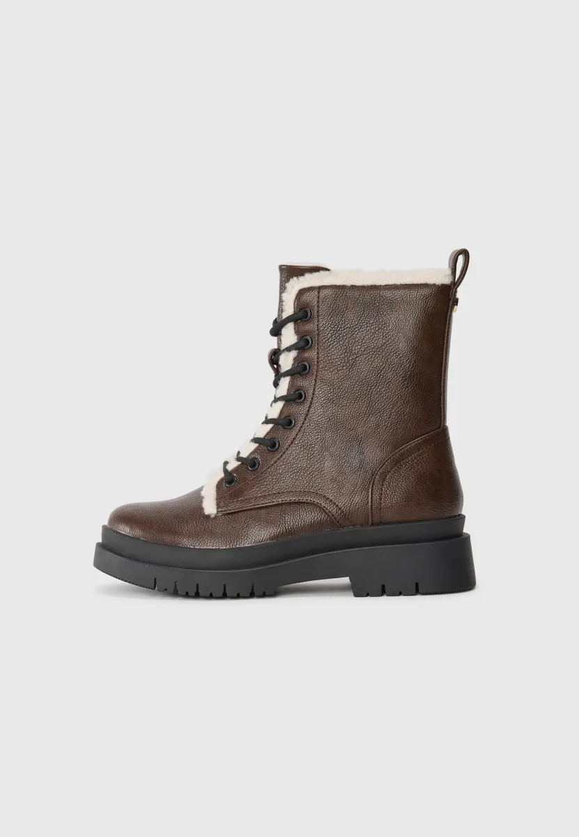 Schnürstiefelette - dark brown