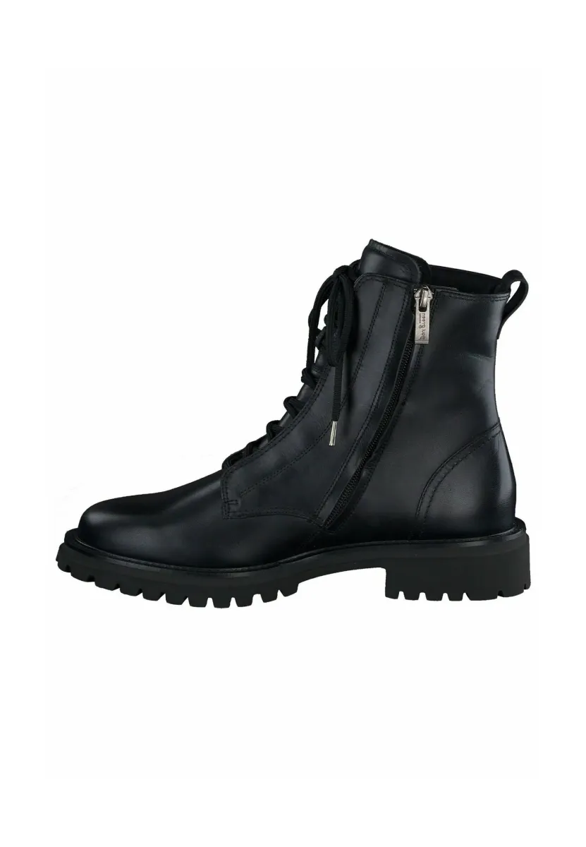Schnürstiefelette - kalbleder gore black