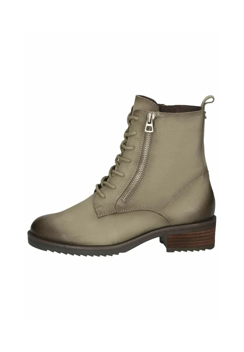 Schnürstiefelette - khaki nubuc