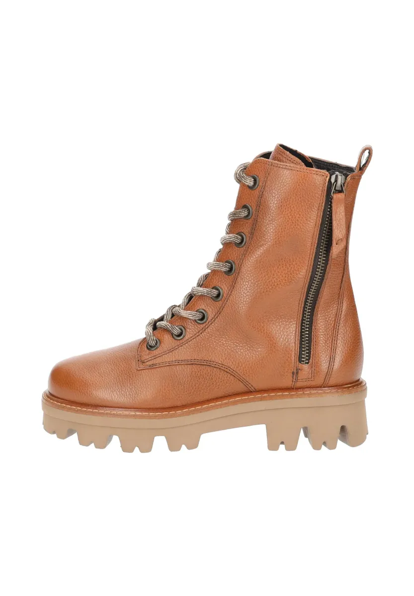 Schnürstiefelette - majorcalf cognac