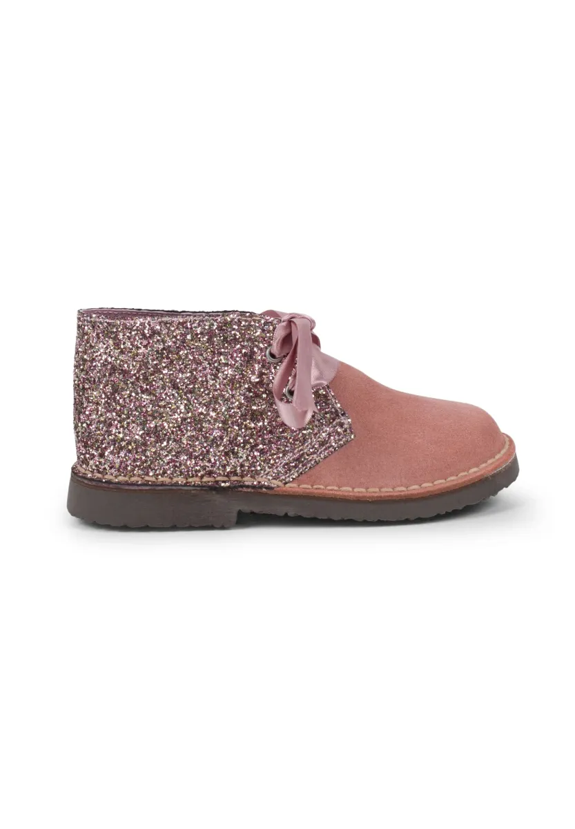 Schnürstiefelette - rosa palo