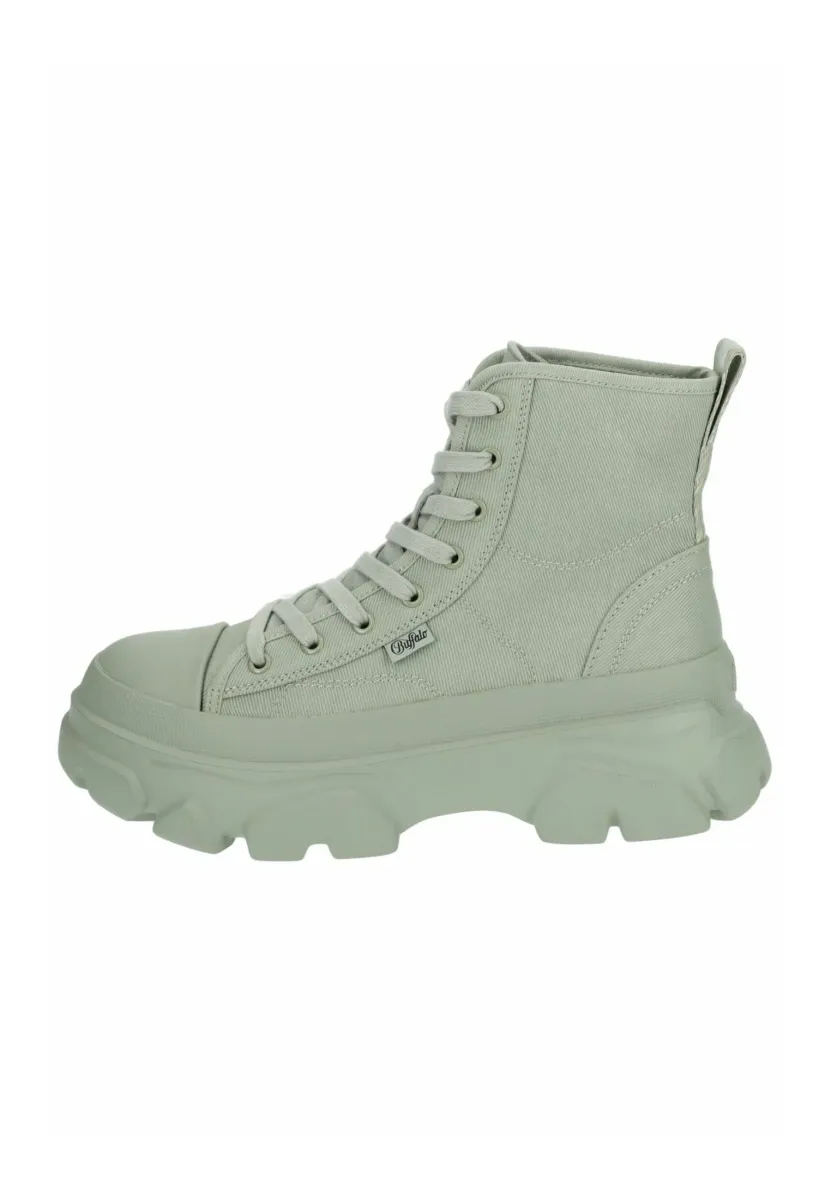 Schnürstiefelette - sage green