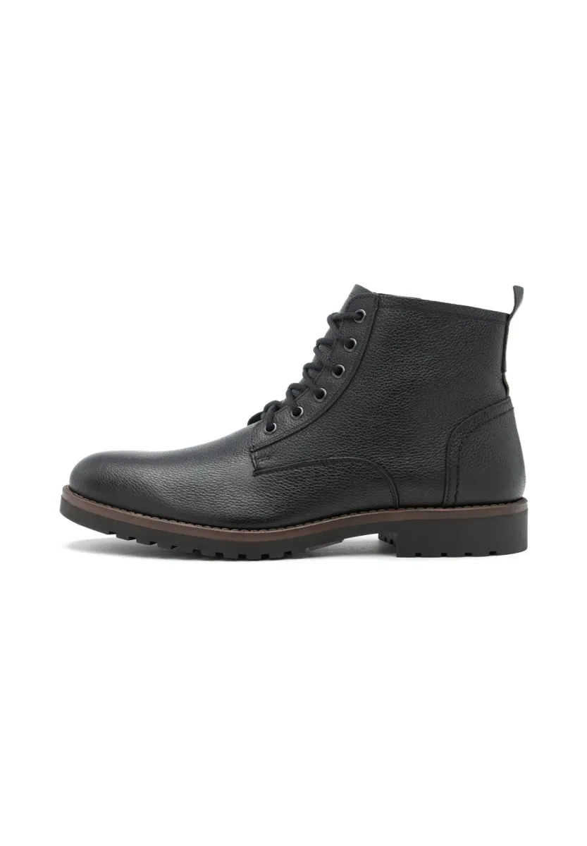 Schnürstiefelette - schwarz