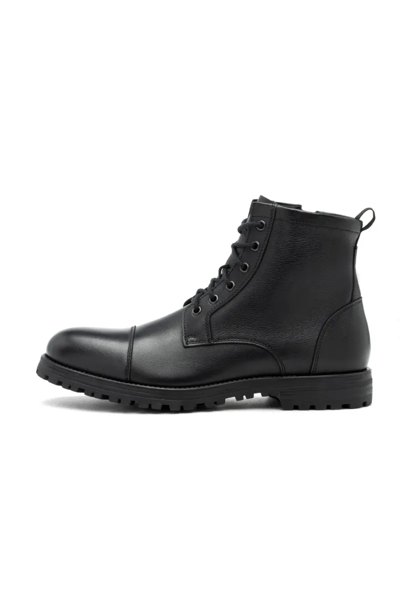 Schnürstiefelette - schwarz