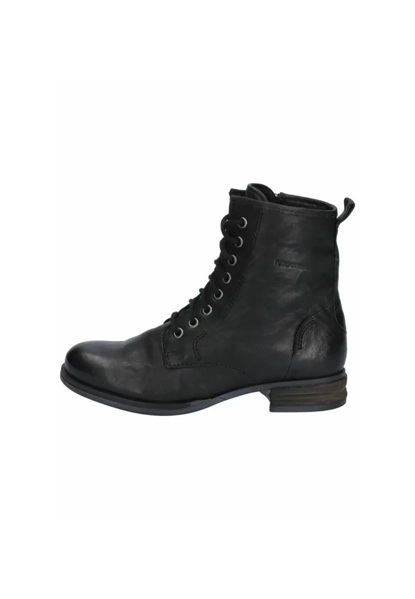 Schnürstiefelette - schwarz