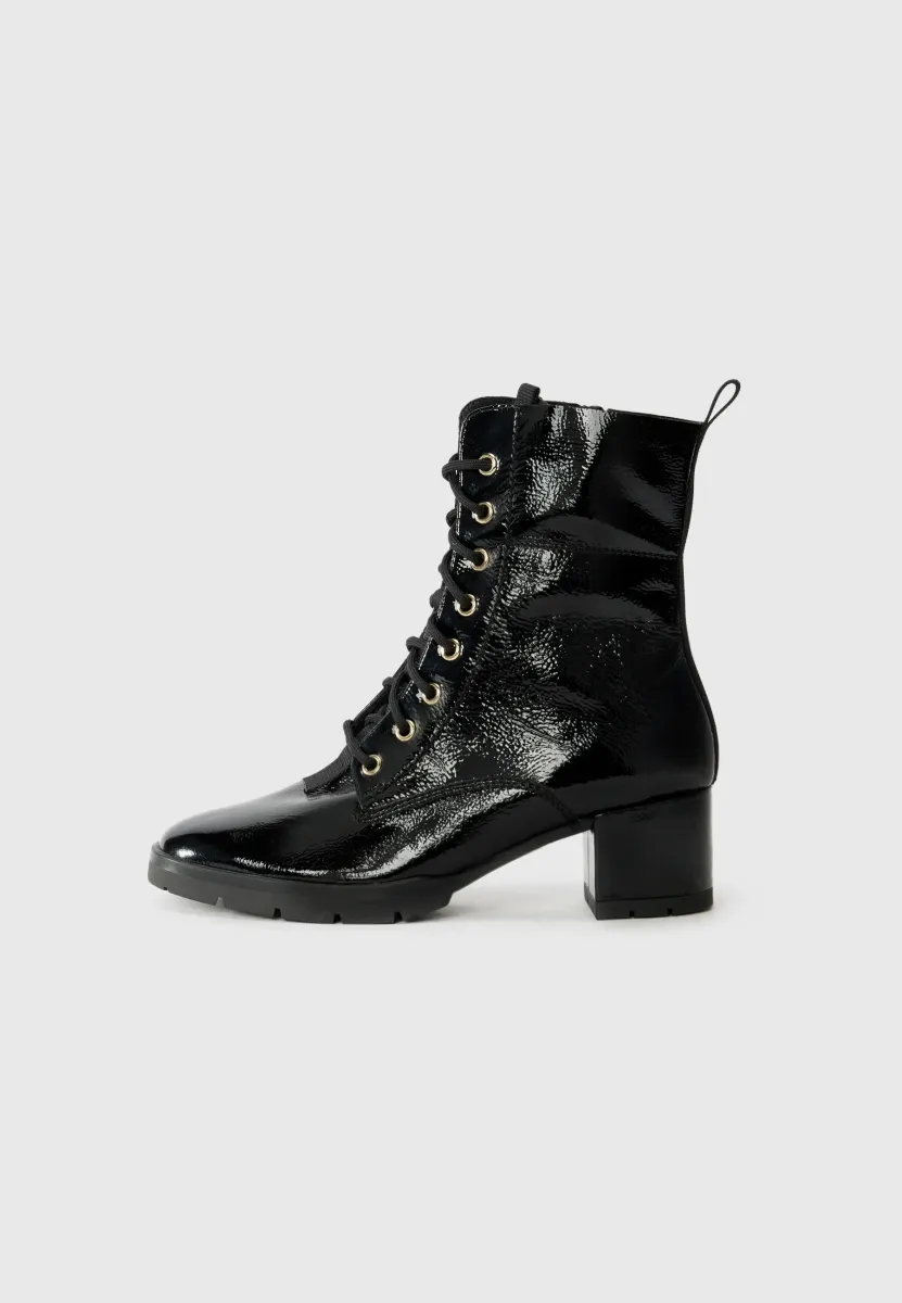Schnürstiefelette - schwarz