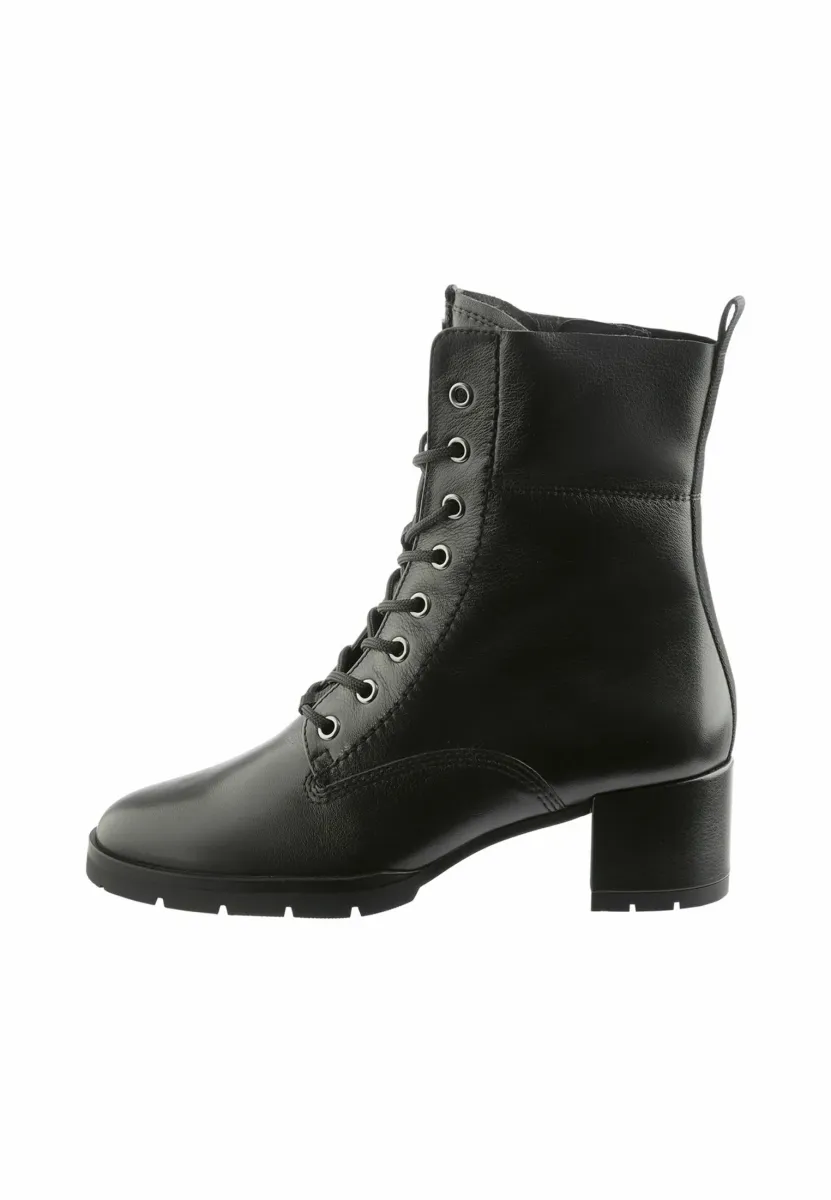 Schnürstiefelette - schwarz