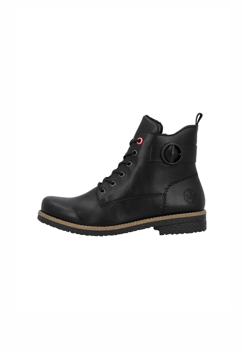 Schnürstiefelette - schwarz