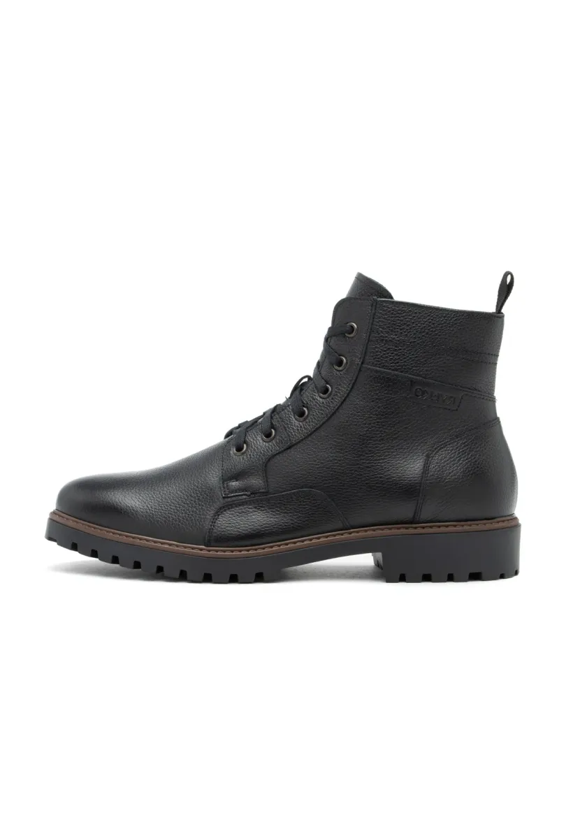 Schnürstiefelette - schwarz