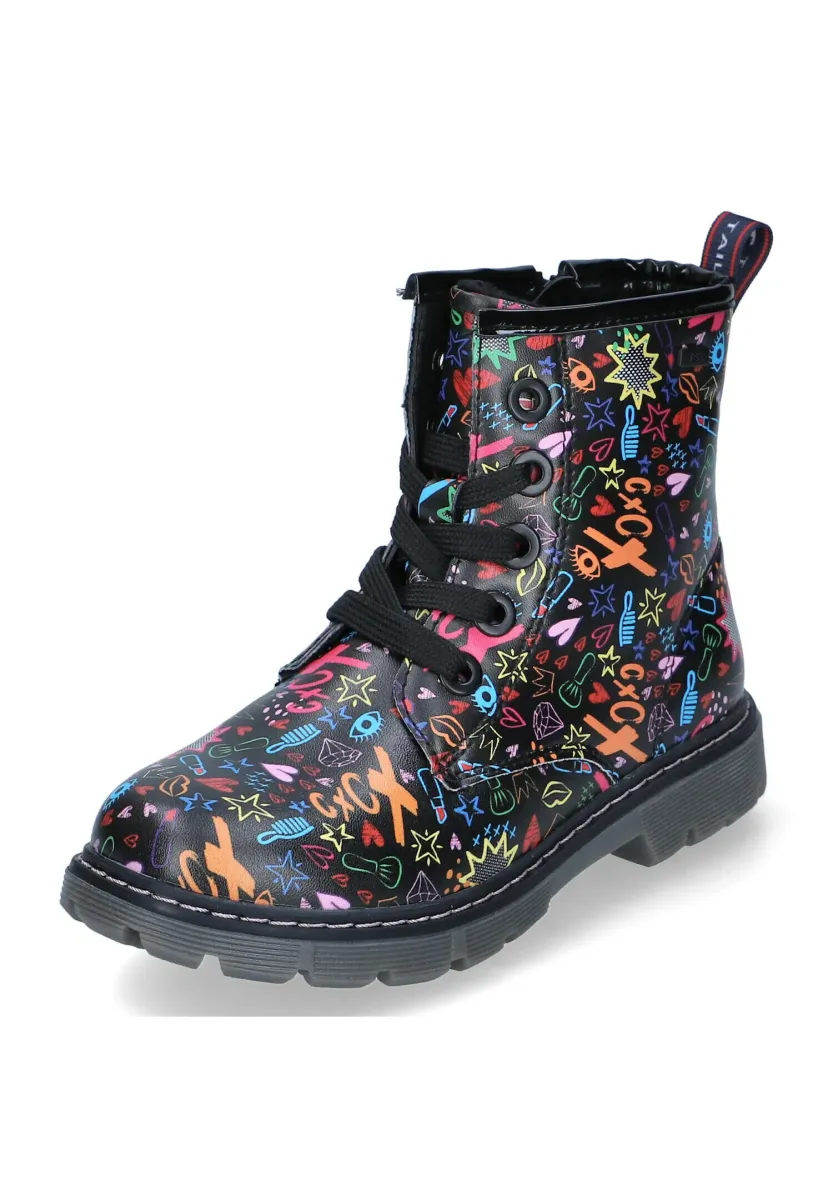 Schnürstiefelette - schwarz