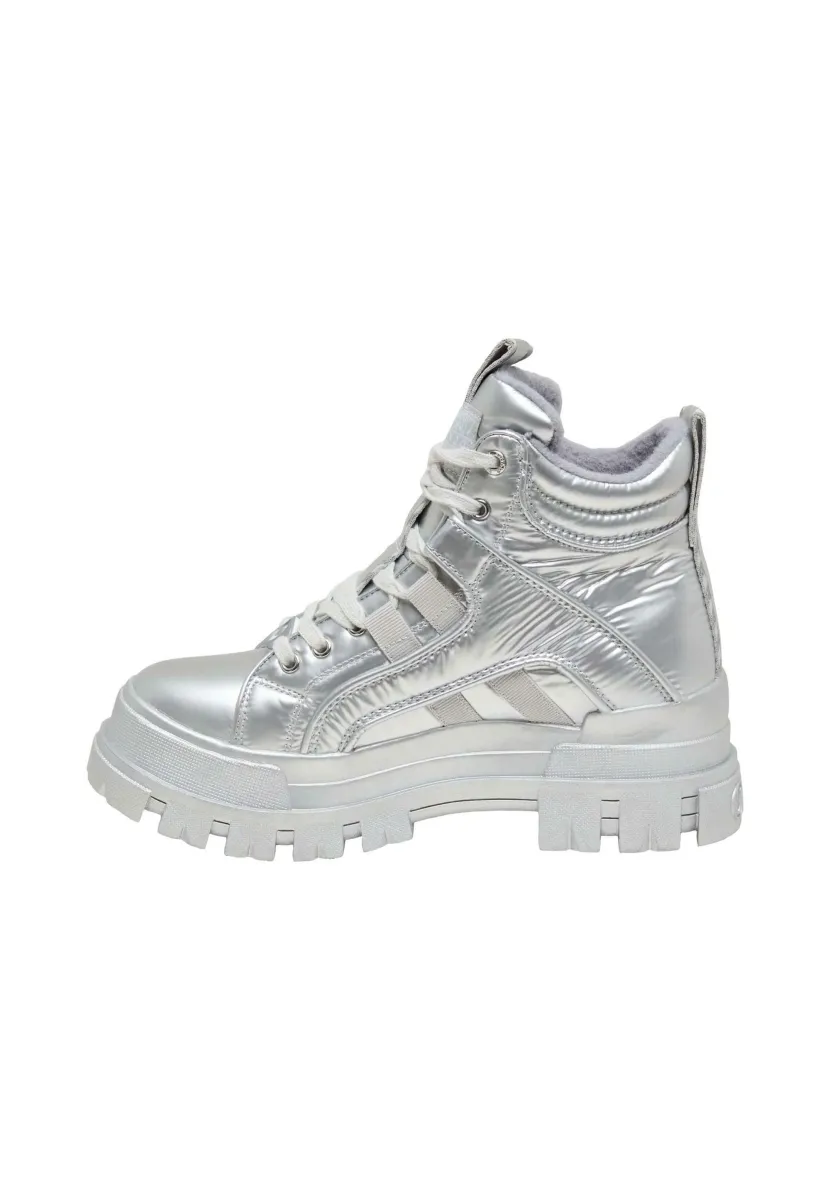 Schnürstiefelette - silver