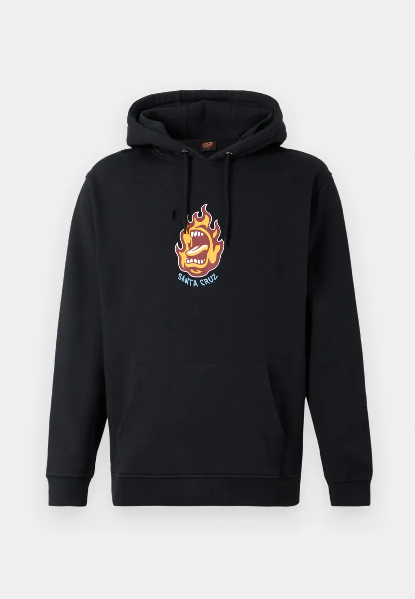 SCREAMING FLAME FRONT HOOD UNISEX - Sweatshirt - black