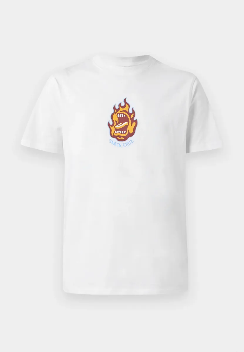 SCREAMING FLAME FRONT UNISEX - T-Shirt print - white