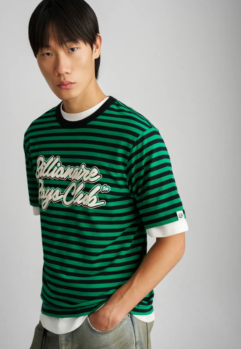 SCRIPT ASTRO STRIPE - T-Shirt print - green/black