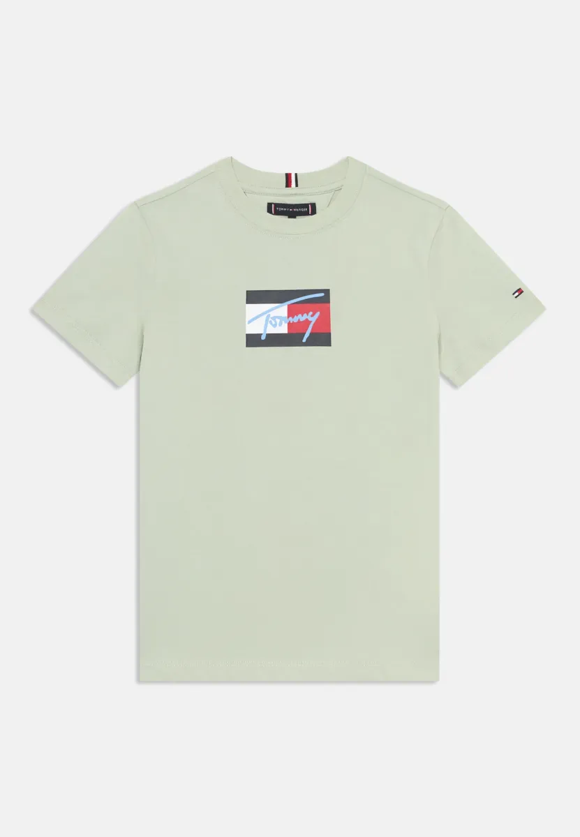 SCRIPT FLAG UNISEX - T-Shirt print - misty sage