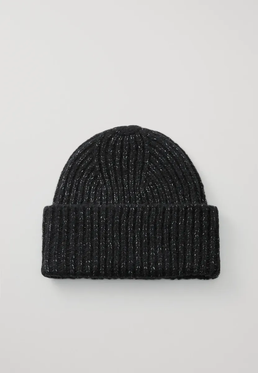 SCRIPT GLITTER BEANIE - Mütze - black