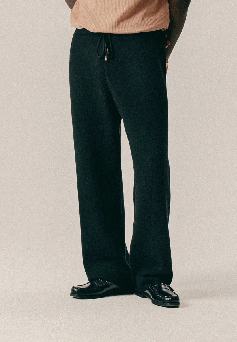 SCRIPT KNIT PANTS - Jogginghose - black