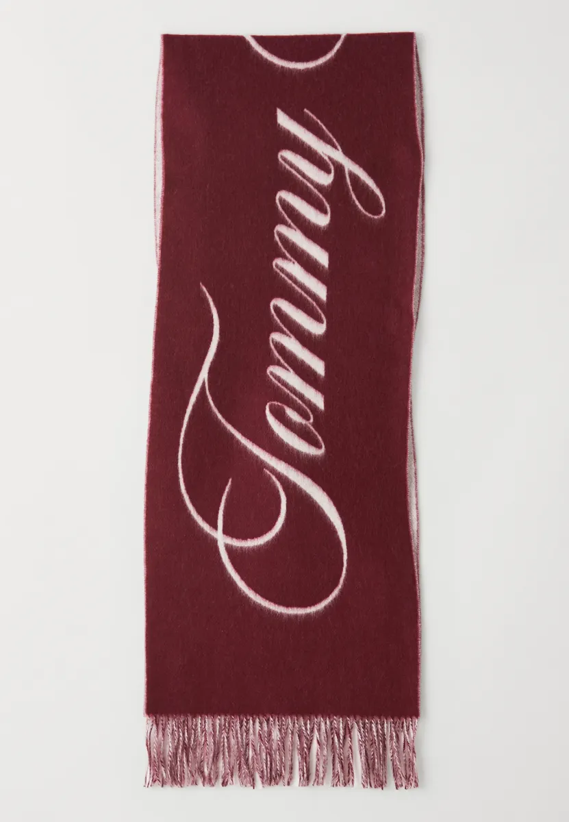 SCRIPT LOGO SCARF - Schal - deep rouge
