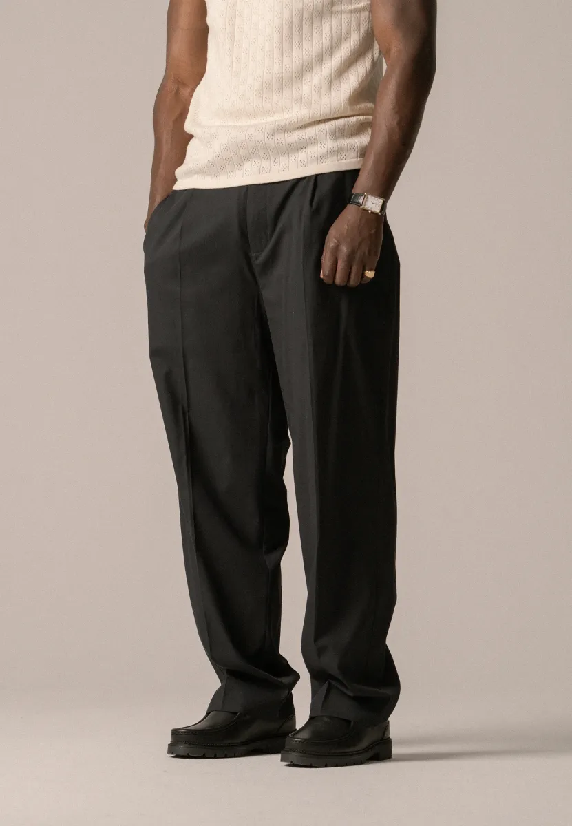 SCRIPT TROUSERS UNISEX - Stoffhose - black