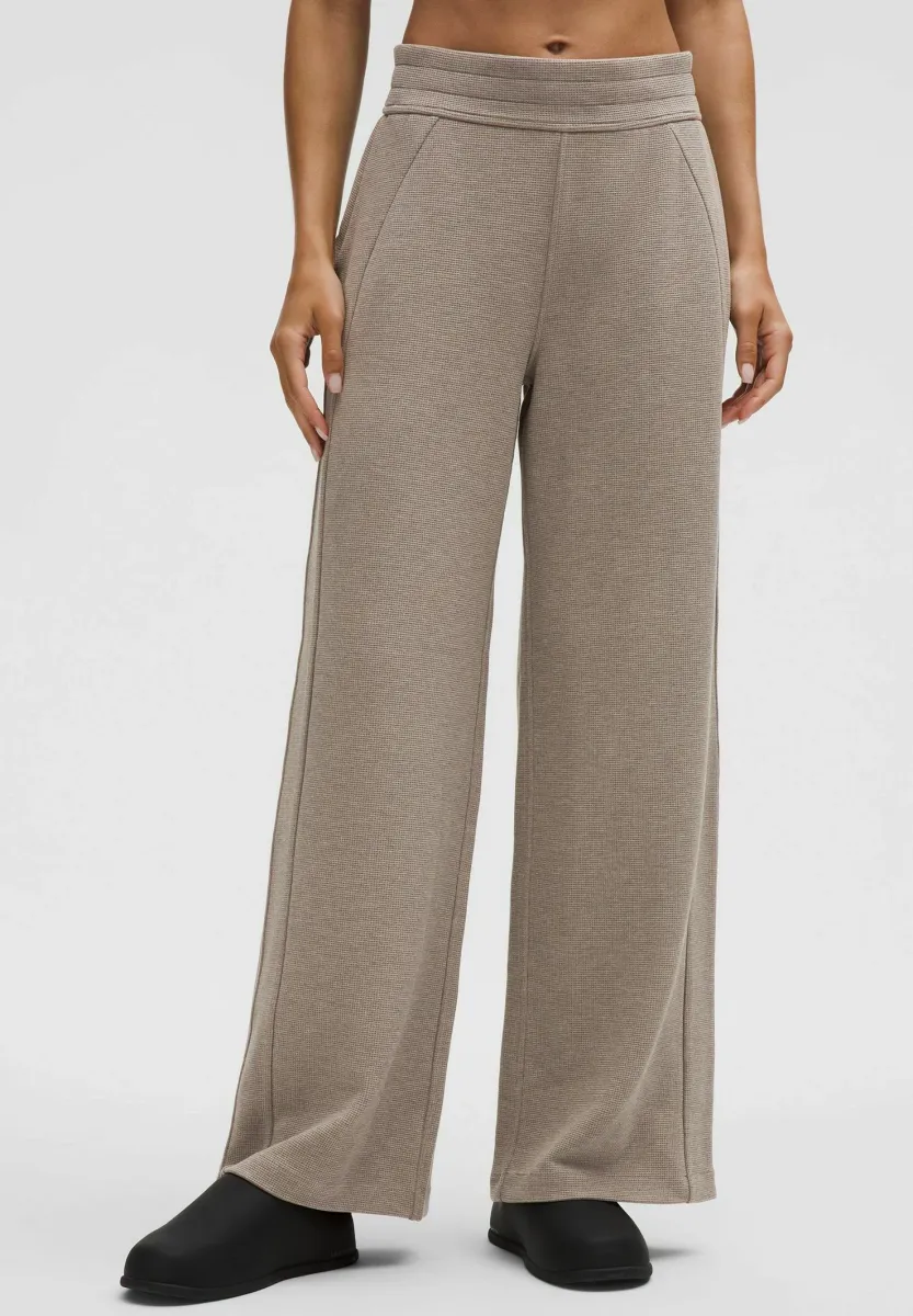SCUBA MID-RISE WIDE-LEG WAFFLE - Jogginghose - heathered warm ash grey