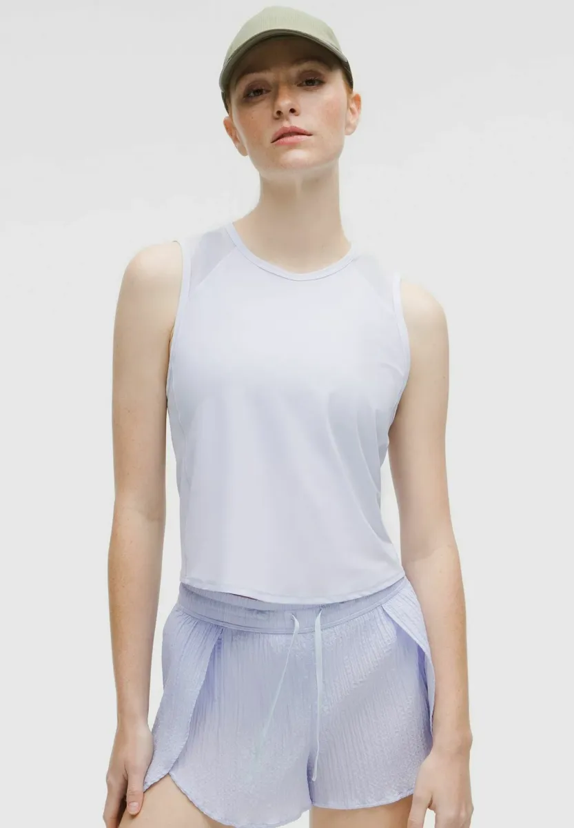 SCULPT CROPPED CROSS-VENT TANK - Top - serene blue