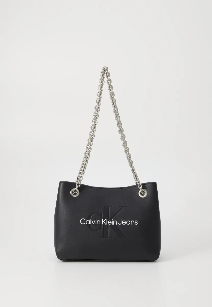 SCULPTED SHOULDER BAG MONO - Umhängetasche - black