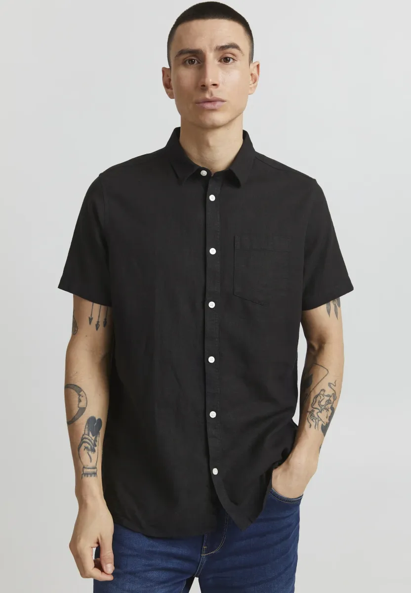 SDALLAN LINEN MIX - Hemd - true black