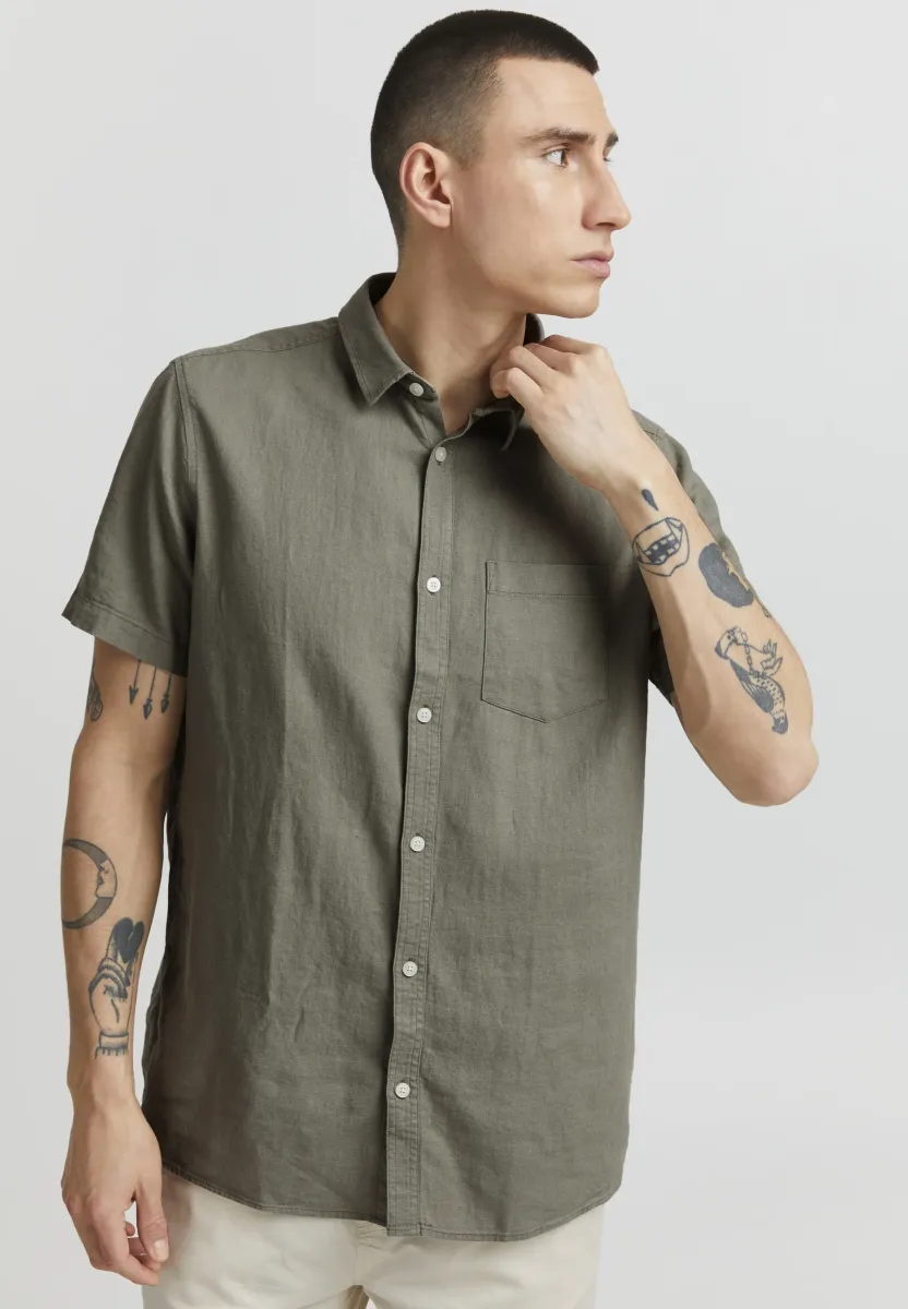 SDALLAN LINEN MIX - Hemd - vetiver