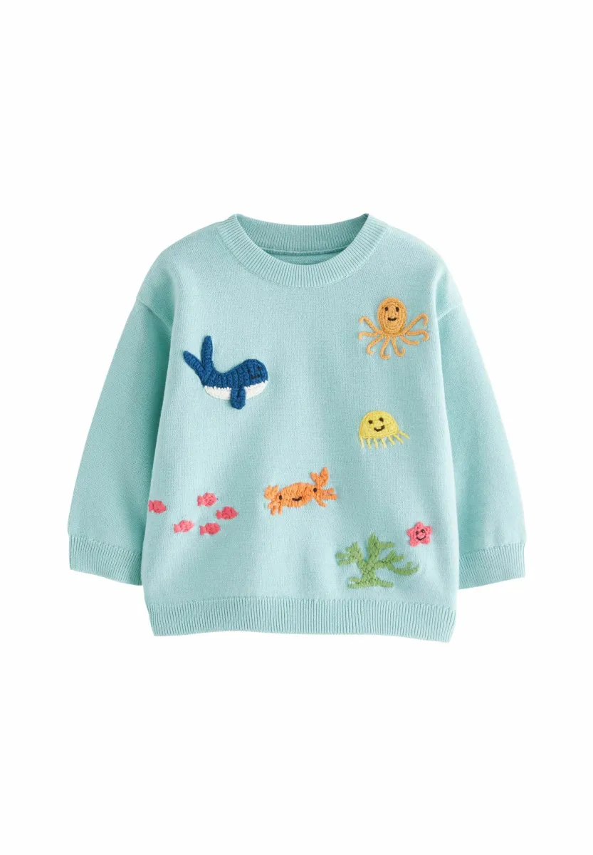 SEA LIFE CHARACTER CREW NECK - Strickpullover - blue