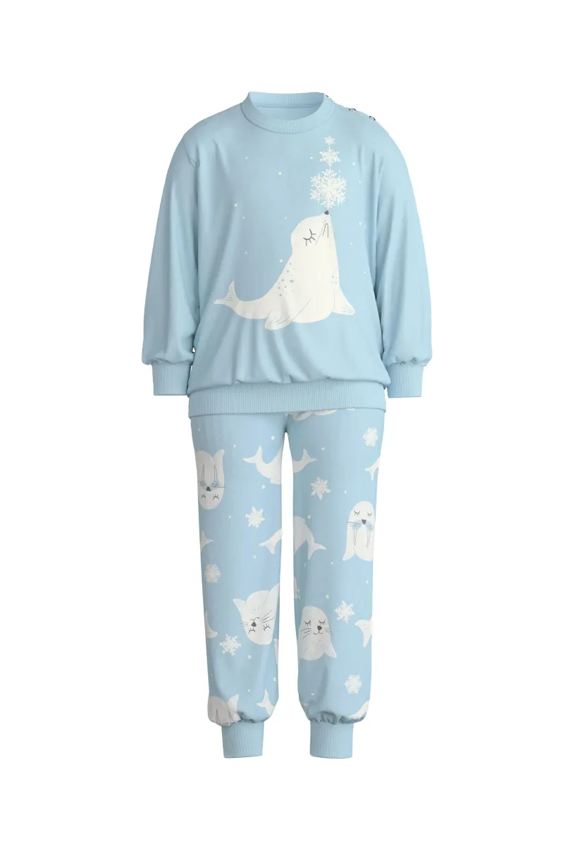 SEAL BÜNDCHEN SET - Nachtwäsche Set - cascade blue