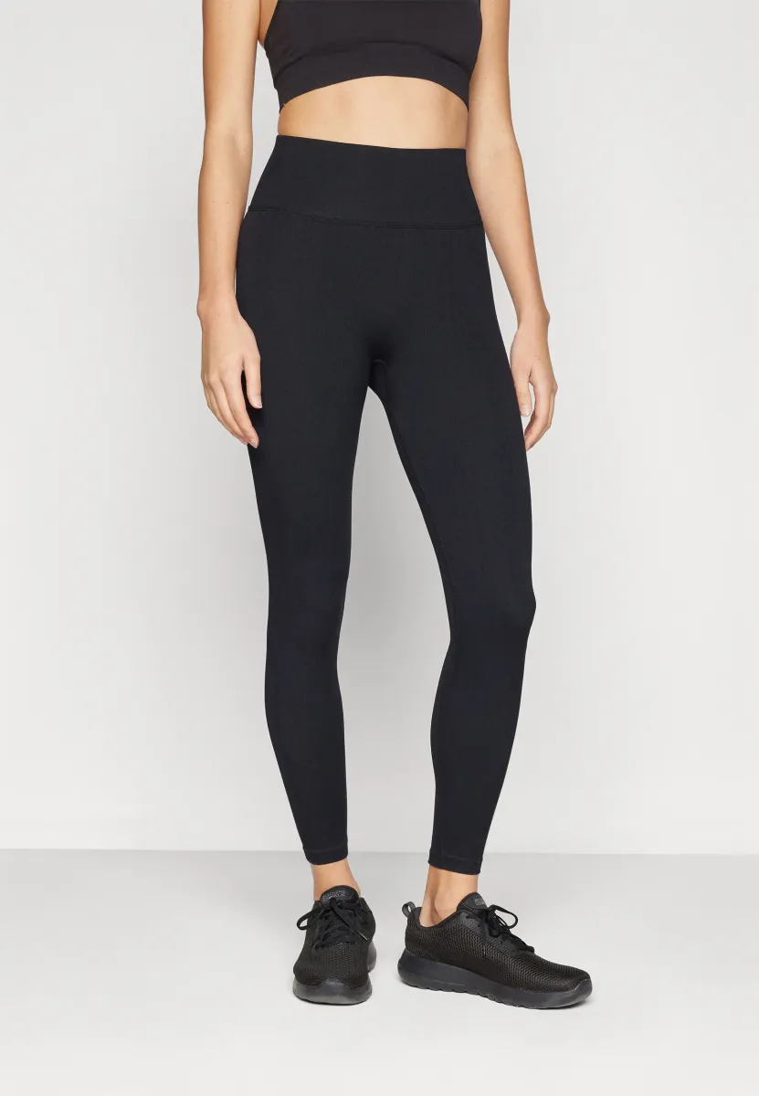SEAMLESS HIGH WAIST  - Tights - black