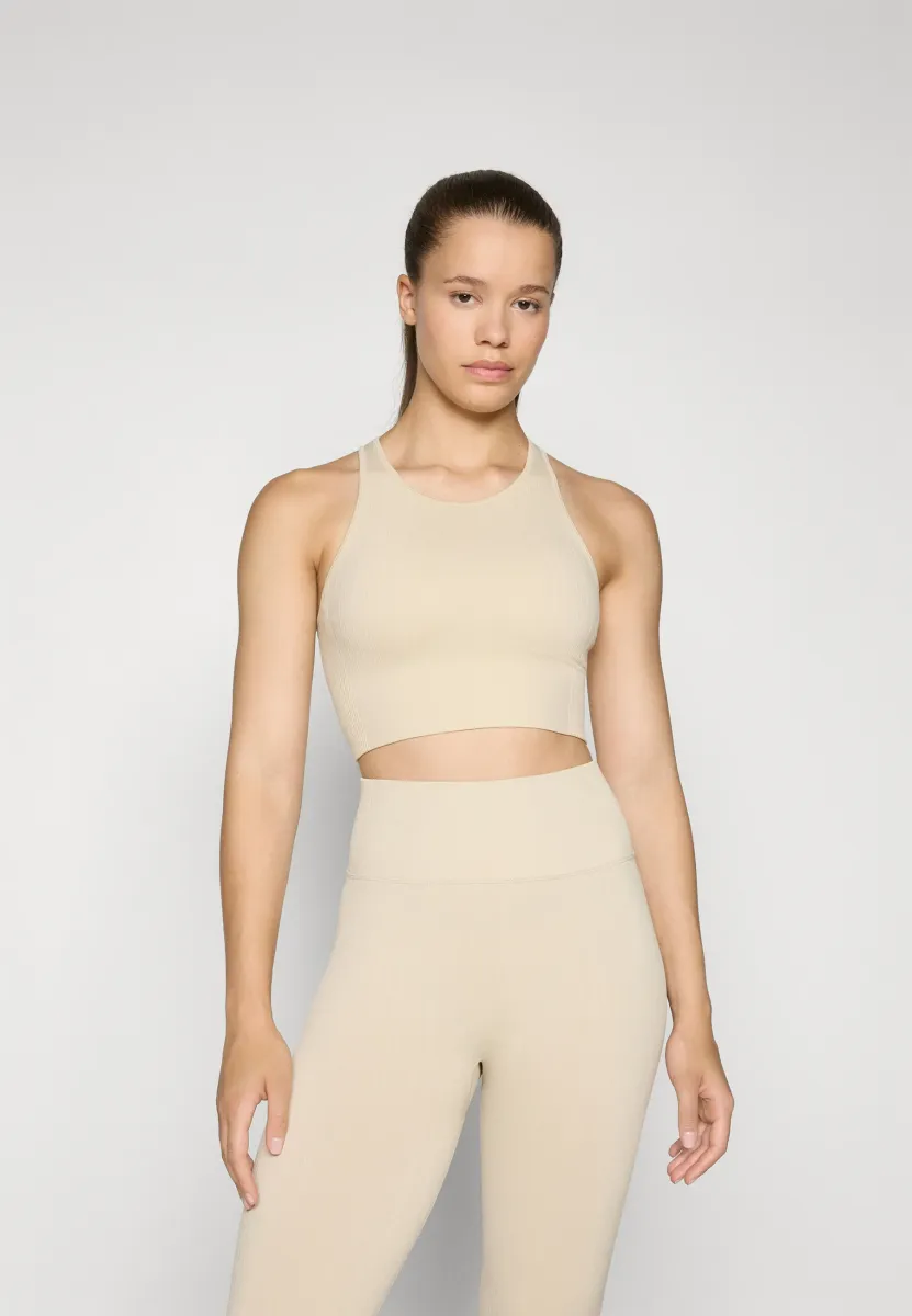 SEAMLESS PADDED SPORTS - Top - ecru