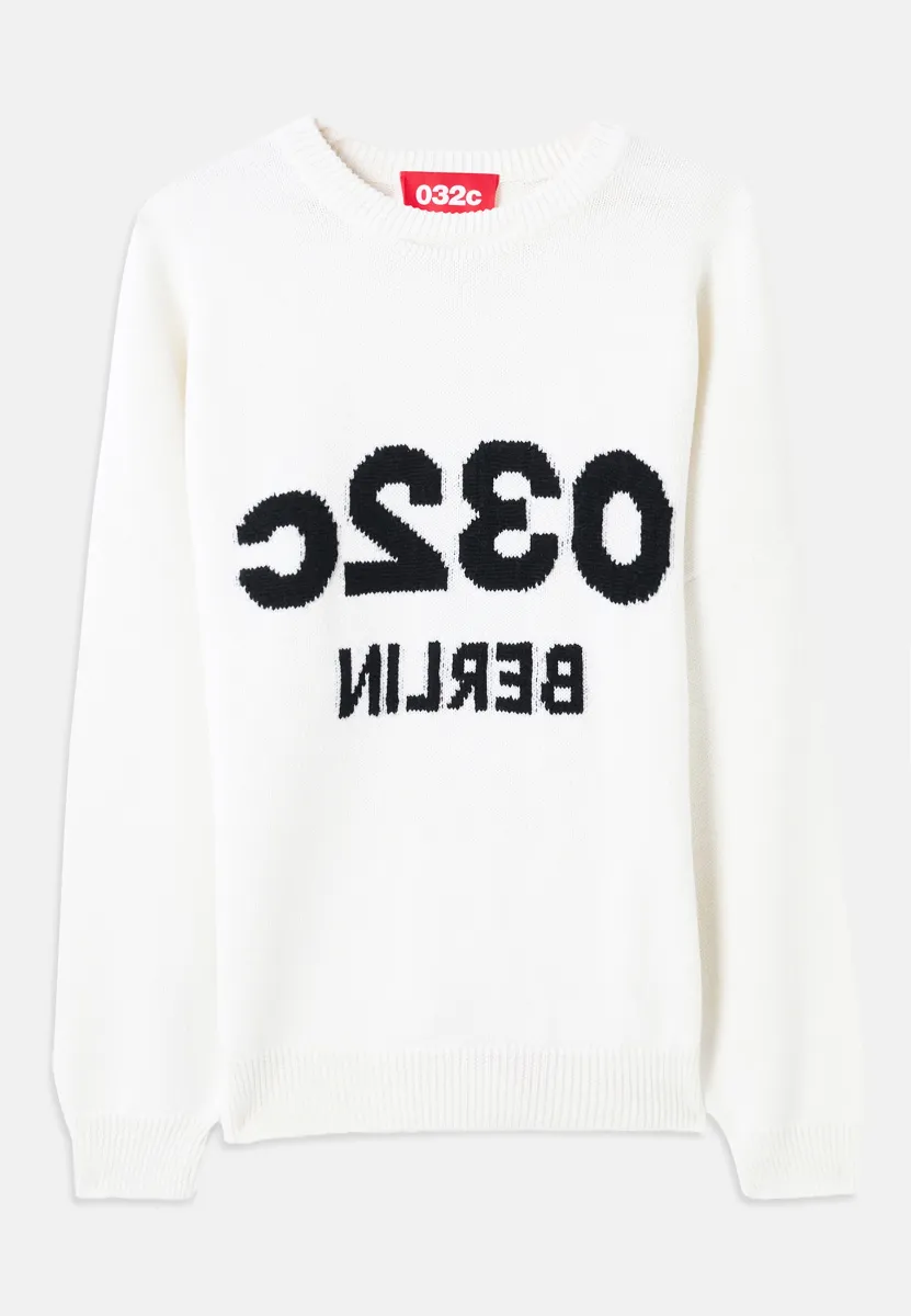 SELFIE SWEATER UNISEX - Strickpullover - white/black