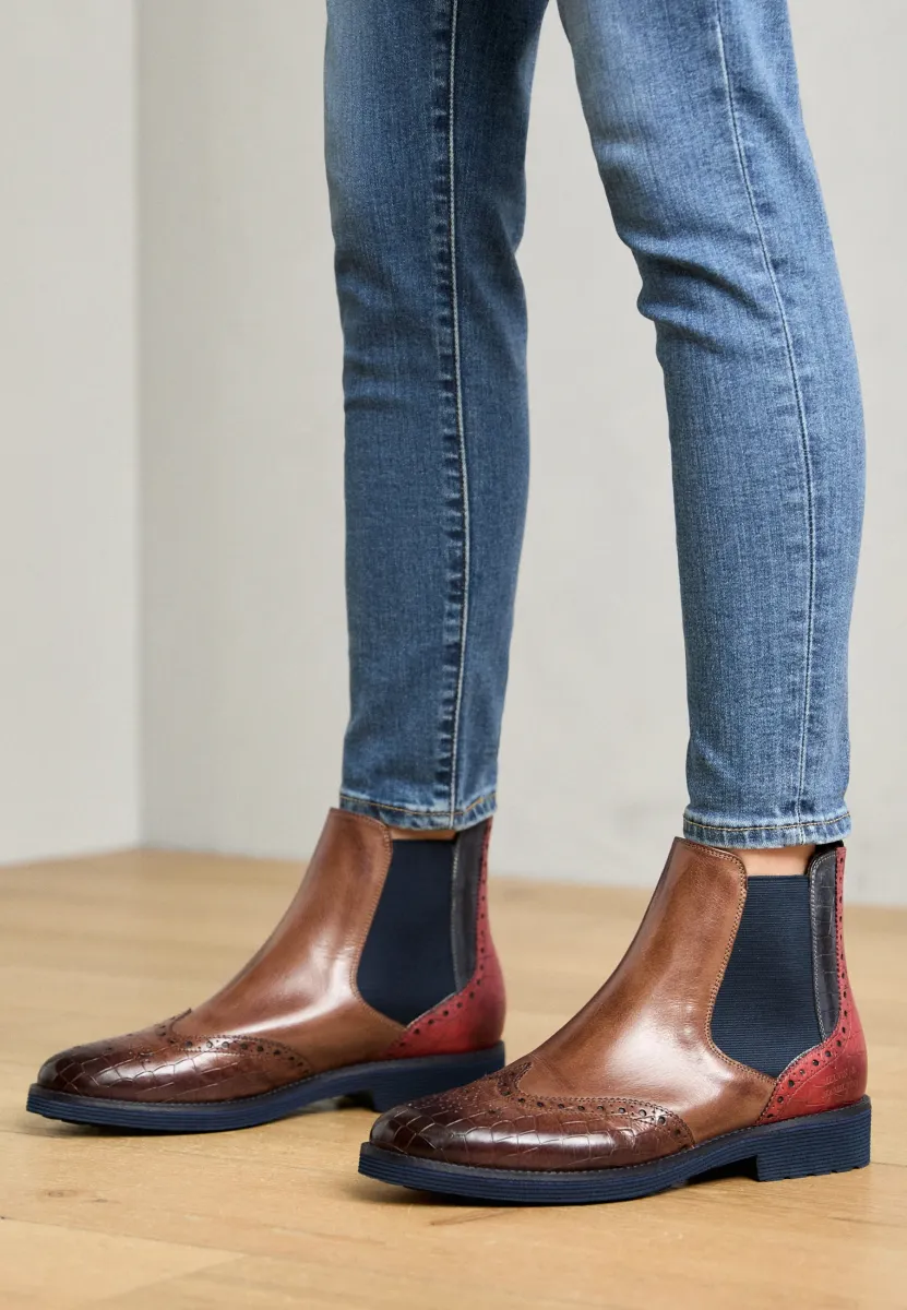 SELINA 6 - Stiefelette - wood/navy/ruby