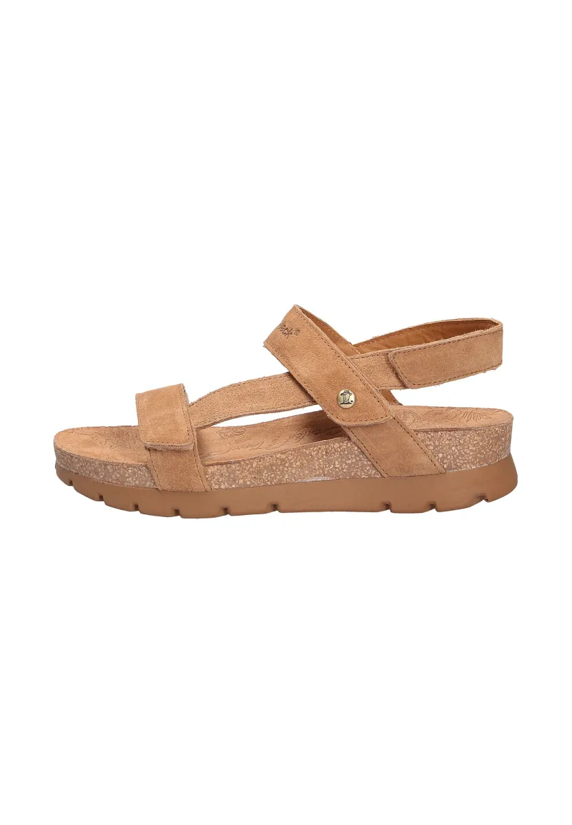SELMA - Keilsandalette - b10 velour cuero / bark