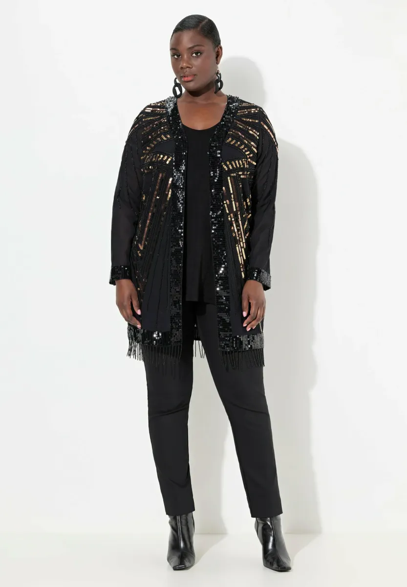 SEQUINED EMBROIDERED - Leichte Jacke - black
