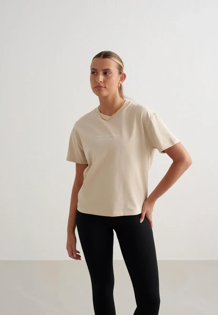 SERIF BOXY  - T-Shirt print - cafe au lait