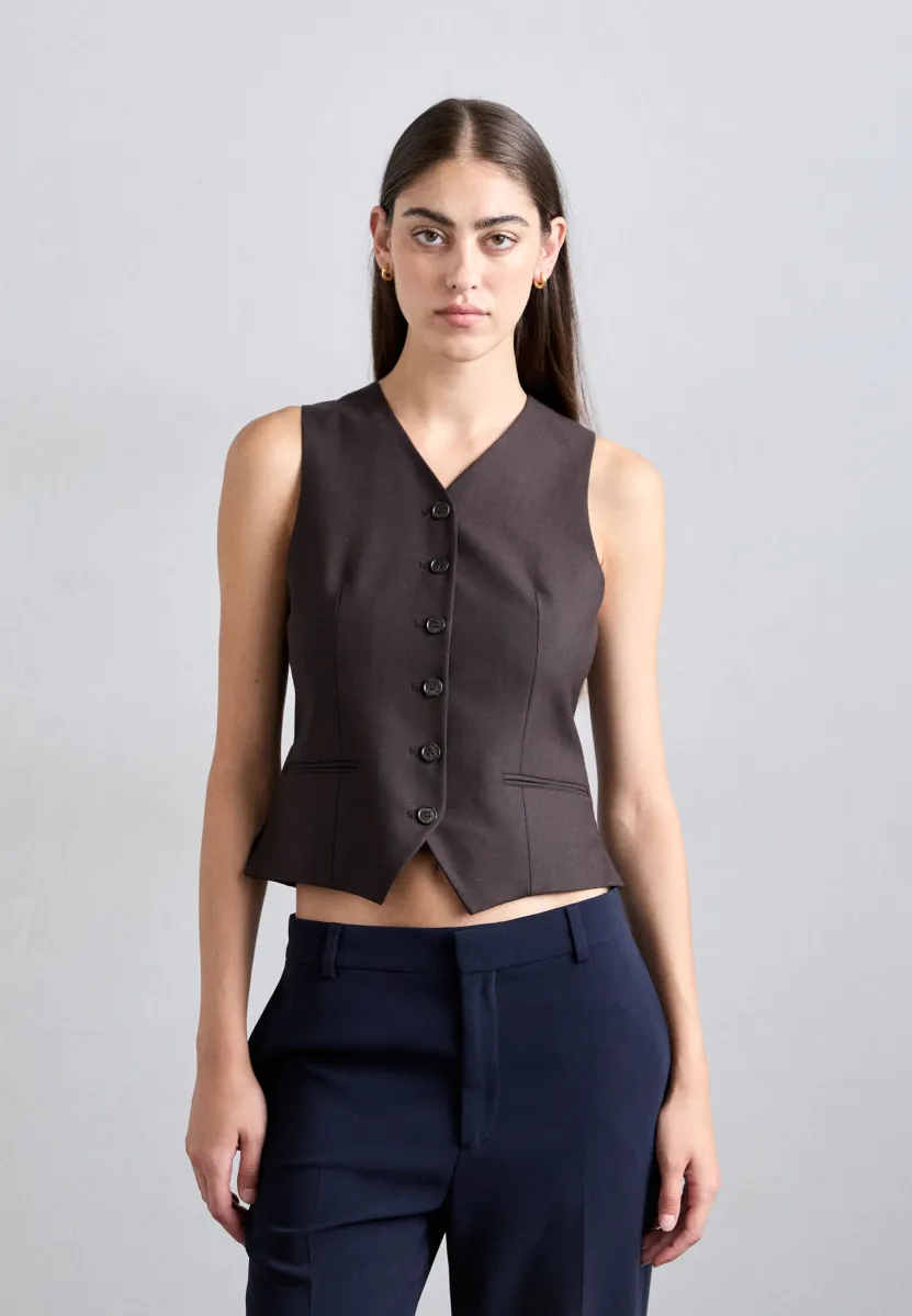 SERLIE - Weste - dark brown