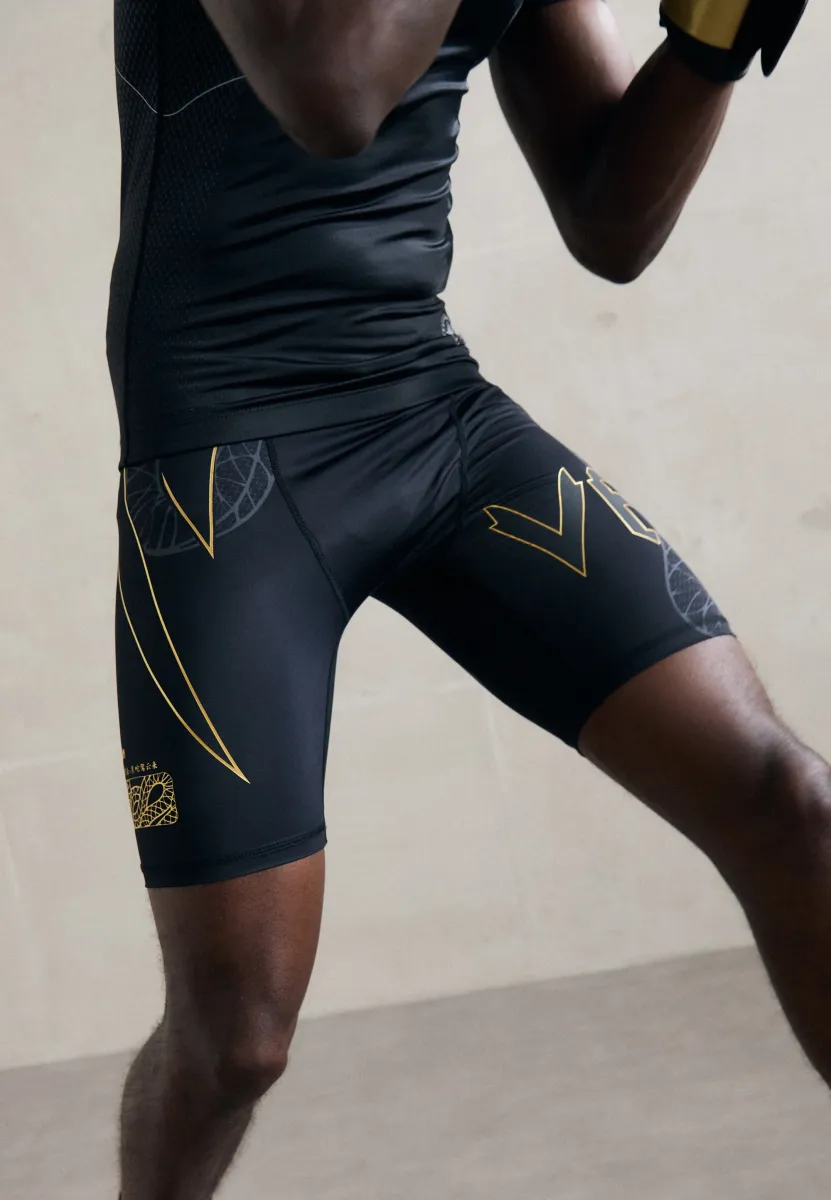 SERPENTI VALE TUDO SHORTS - Tights - black/silver-coloured/gold-coloured