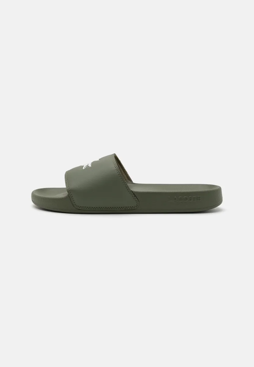 SERVE SLIDE 125 - Pantolette flach - khaki/white