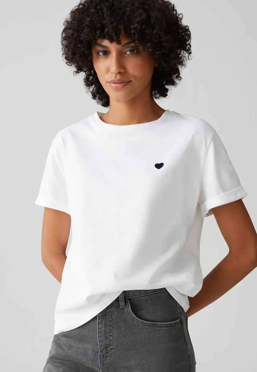 SERZ HEART DETAIL - T-Shirt basic - white