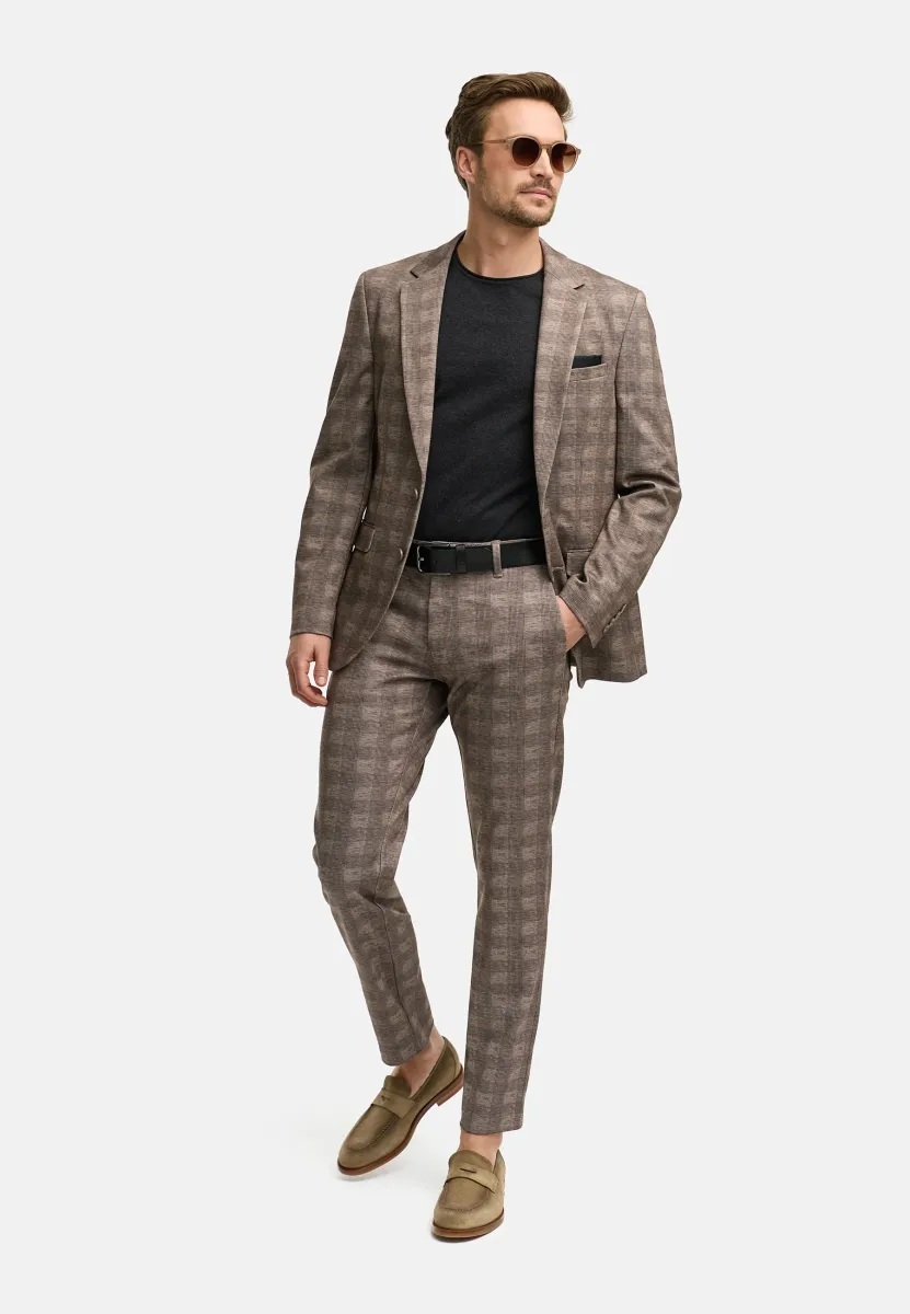 SET - Anzug - brown check