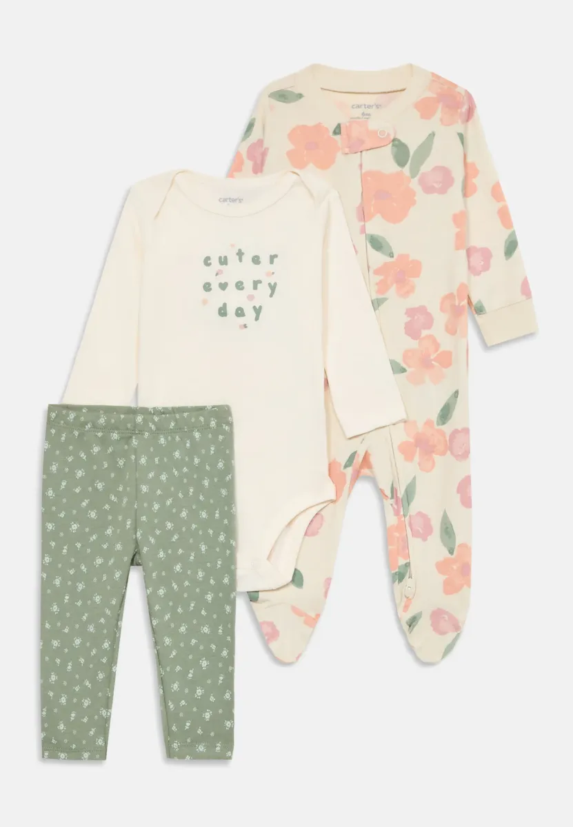 SET - Anzug - off-white/green/apricot